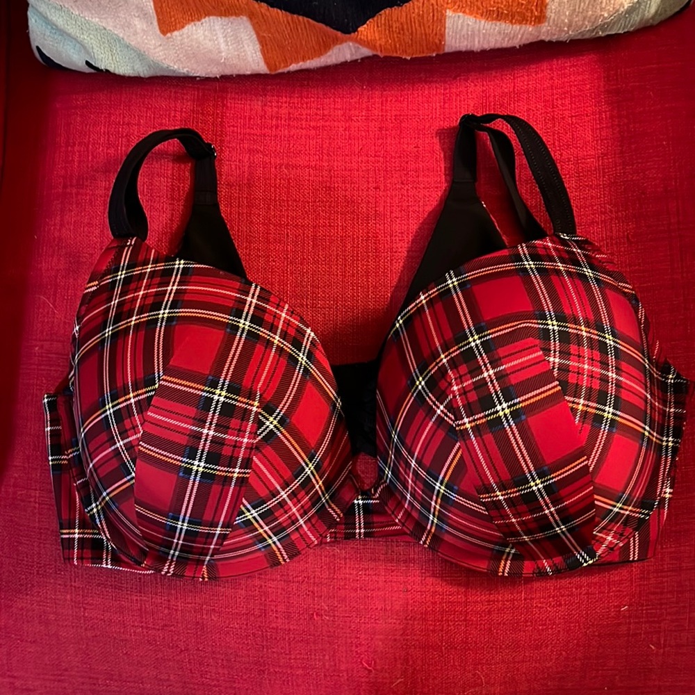 Torrid Red Plaid Bra, 38DDD